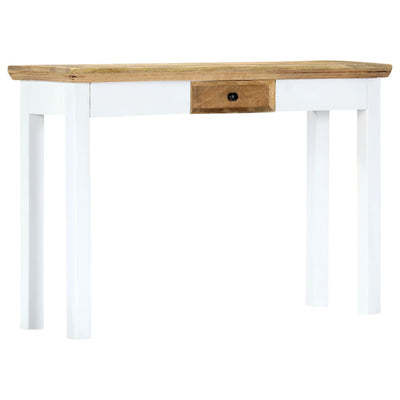 Dealsmate  Console Table White and Brown 110x35x75 cm Solid Mango Wood