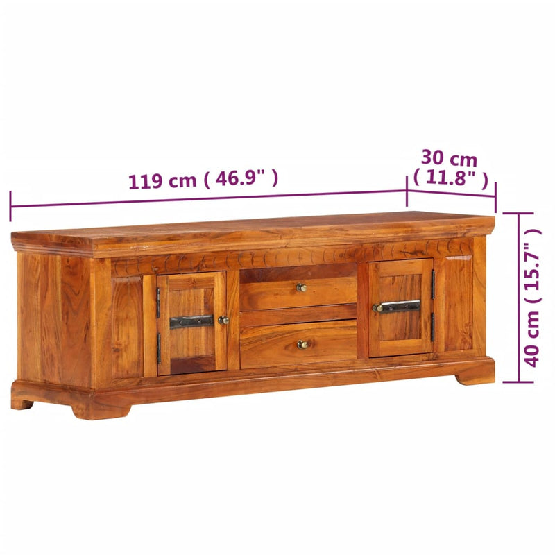 Dealsmate  TV Cabinet 119x30x40 cm Solid Acacia Wood