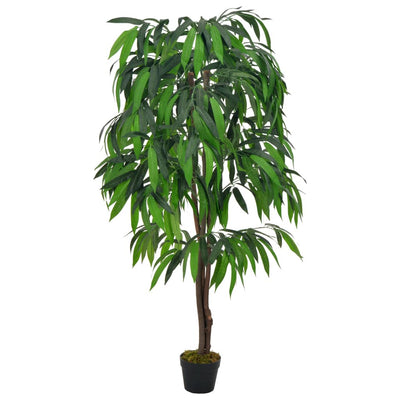 Dealsmate  Artificial Plant Mango Tree with Pot Green 140 cm