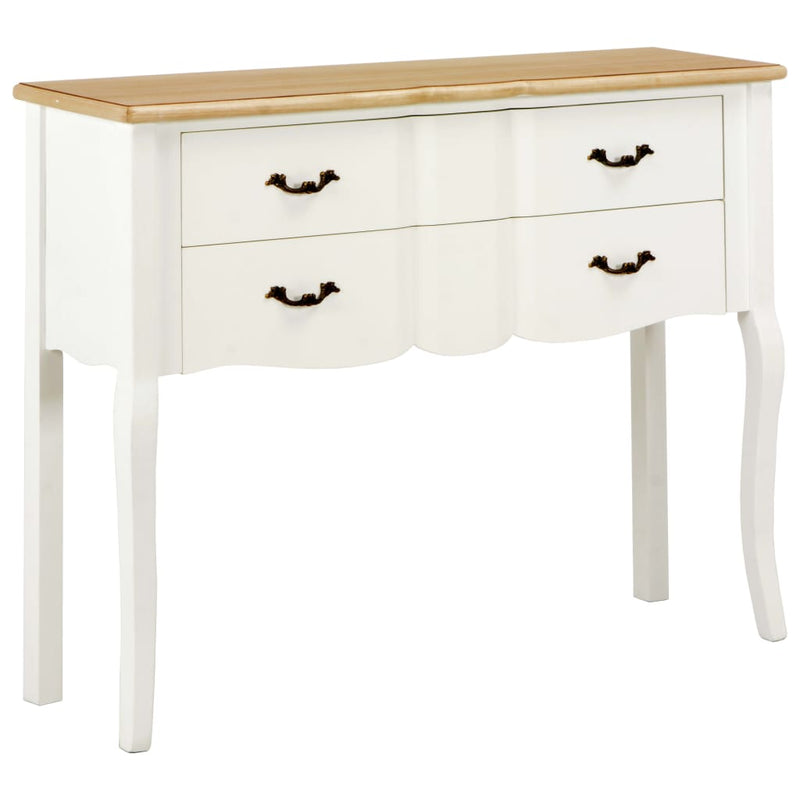 Dealsmate  Sideboard White and Brown 110x30x85 cm Solid Wood