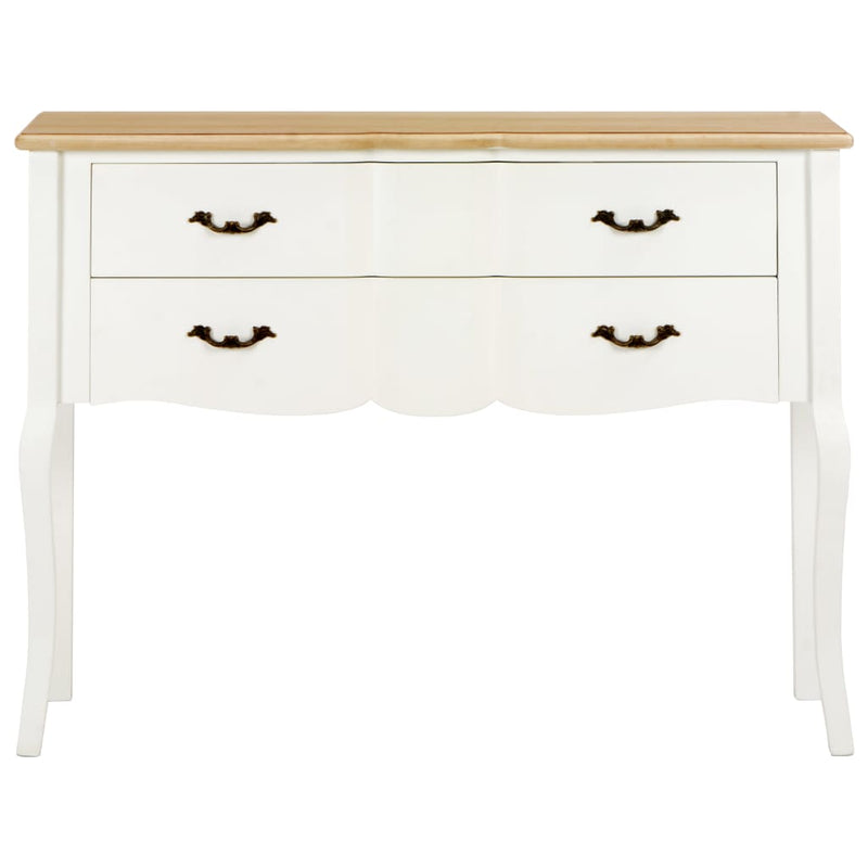 Dealsmate  Sideboard White and Brown 110x30x85 cm Solid Wood