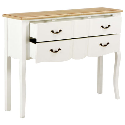 Dealsmate  Sideboard White and Brown 110x30x85 cm Solid Wood