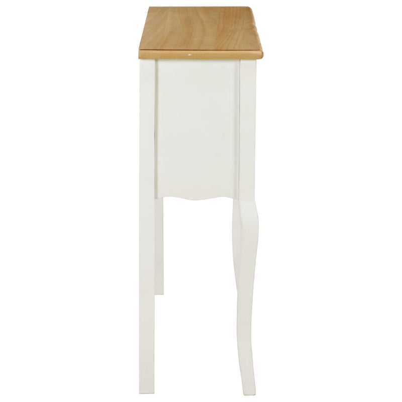 Dealsmate  Sideboard White and Brown 110x30x85 cm Solid Wood