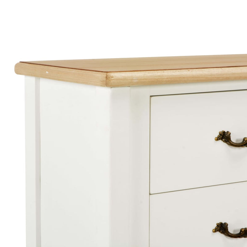 Dealsmate  Sideboard White and Brown 110x30x85 cm Solid Wood