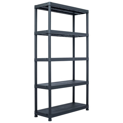 Dealsmate  Storage Shelf Rack Black 250 kg 80x40x180 cm Plastic