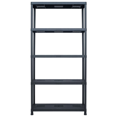 Dealsmate  Storage Shelf Rack Black 260 kg 90x40x180 cm Plastic