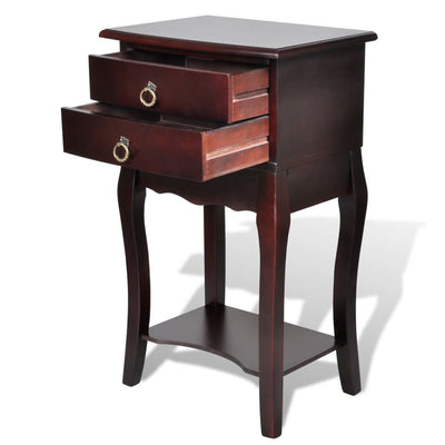 Dealsmate  Nightstands with Drawers 2 pcs Brown