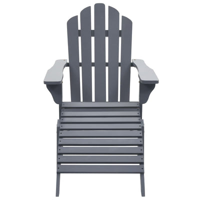 Dealsmate  Garden Chair with Ottoman Wood Grey