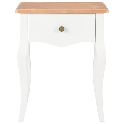 Dealsmate  Nightstand White and Brown 40x30x50 cm Solid Pine Wood