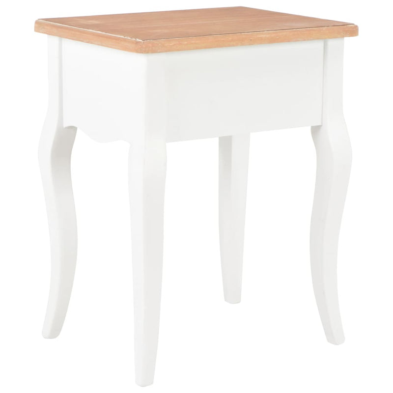 Dealsmate  Nightstand White and Brown 40x30x50 cm Solid Pine Wood
