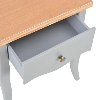 Dealsmate  Nightstand Grey and Brown 40x30x50 cm Solid Pine Wood
