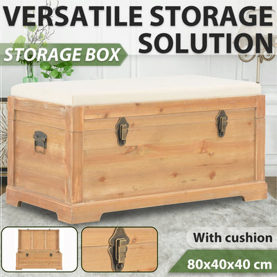 Dealsmate  Storage Chest with Cushion 80x40x40 cm MDF