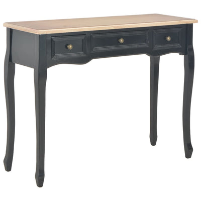 Dealsmate  Dressing Console Table with 3 Drawers Black