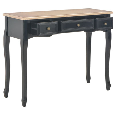 Dealsmate  Dressing Console Table with 3 Drawers Black