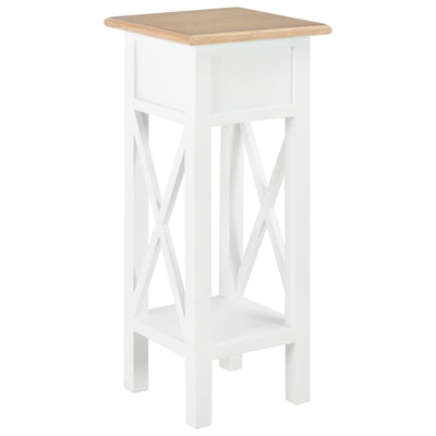 Dealsmate  Side Table White 27x27x65.5 cm Wood