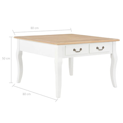 Dealsmate  Coffee Table White 80x80x50 cm Wood