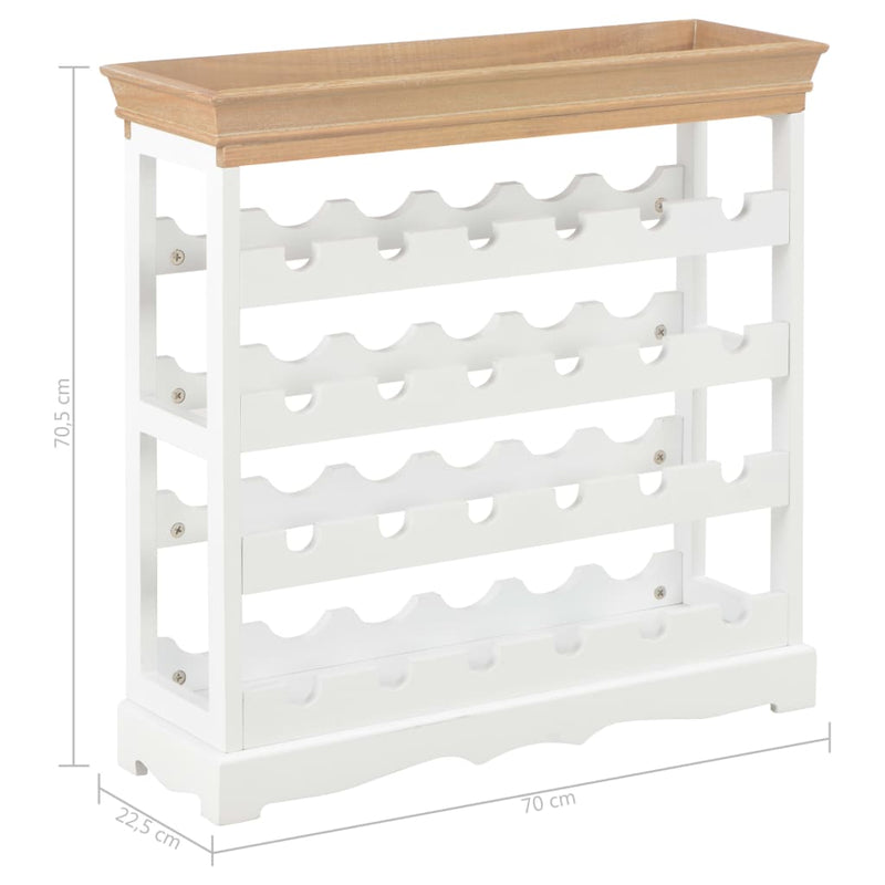 Dealsmate  Wine Cabinet White 70x22.5x70.5 cm MDF