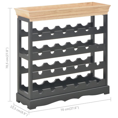 Dealsmate  Wine Cabinet Black 70x22.5x70.5 cm MDF