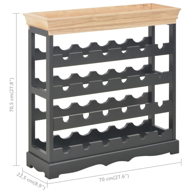 Dealsmate  Wine Cabinet Black 70x22.5x70.5 cm MDF