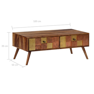 Dealsmate  Coffee Table 100x50x39 cm Solid Sheesham Wood