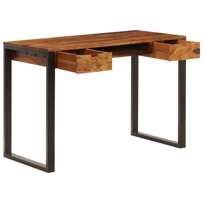 Dealsmate  Desk 110x55x78 cm Solid Sheesham Wood and Steel