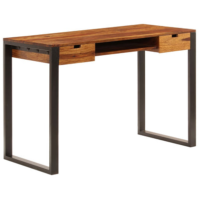 Dealsmate  Desk 110x55x78 cm Solid Sheesham Wood and Steel