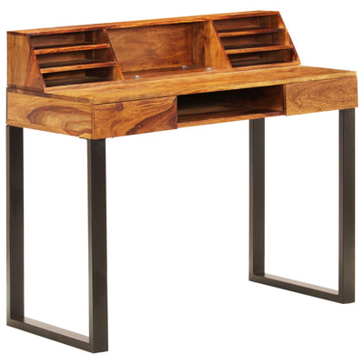 Dealsmate  Desk 110x50x94 cm Solid Sheesham Wood and Steel