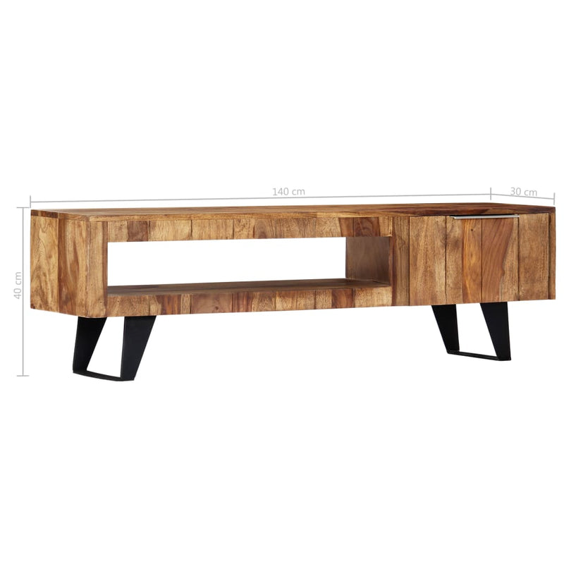 Dealsmate  TV Cabinet 140x30x40 cm Solid Sheesham Wood