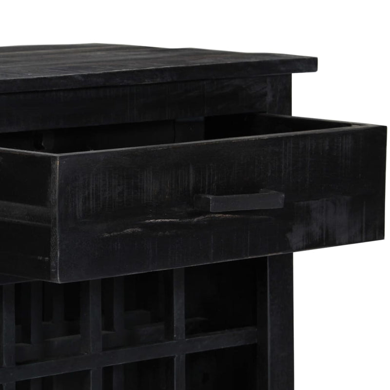 Dealsmate  Wine Rack Black 56x35x75 cm Solid Mango Wood