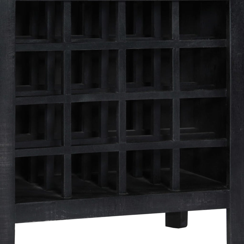 Dealsmate  Wine Rack Black 56x35x75 cm Solid Mango Wood