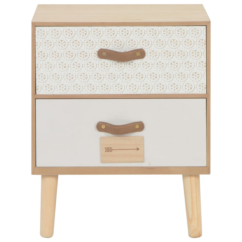 Dealsmate  Bedside Cabinet with 2 Drawers 40x30x49.5 cm Solid Pinewood