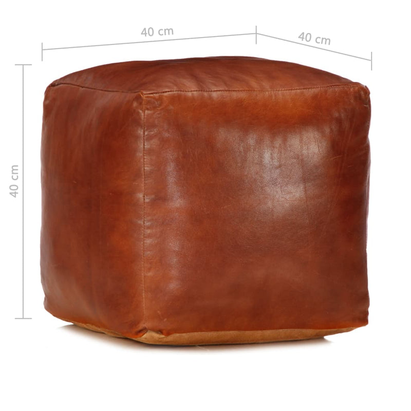 Dealsmate  Pouffe Tan 40x40x40 cm Genuine Goat Leather