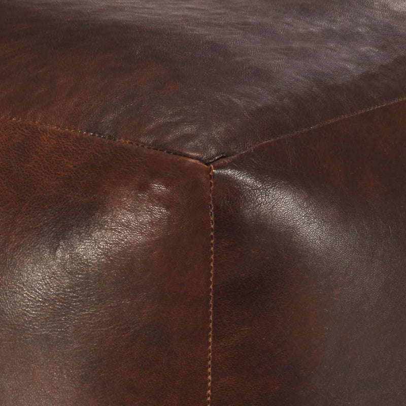 Dealsmate  Pouffe Dark Brown 40x40x40 cm Genuine Goat Leather