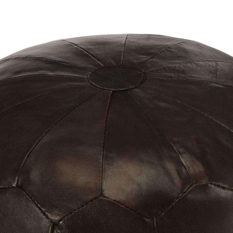 Dealsmate  Pouffe Dark Brown 40x35 cm Genuine Goat Leather
