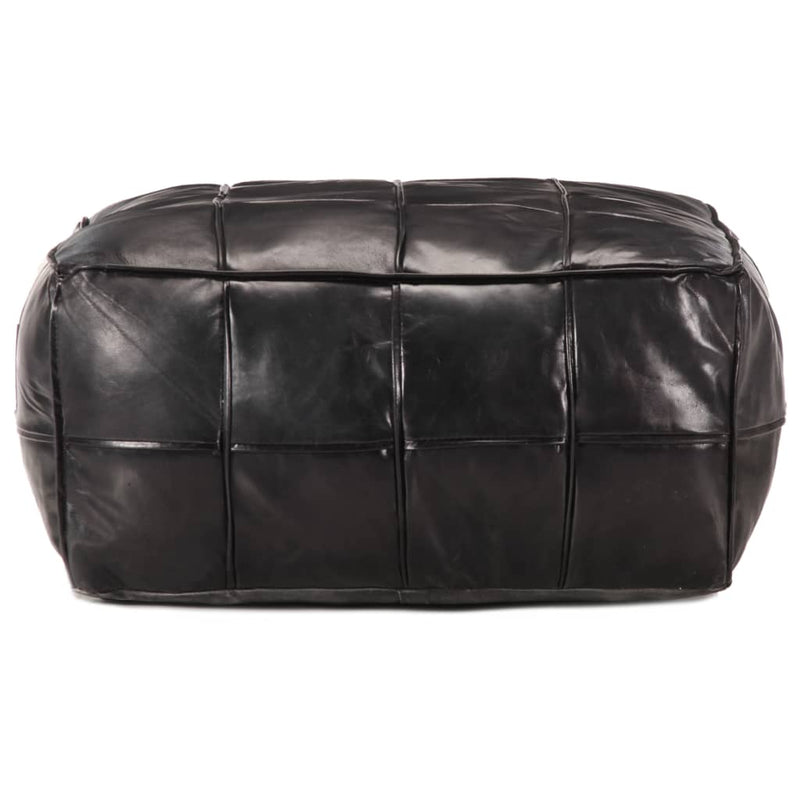 Dealsmate  Pouffe Black 60x60x30 cm Genuine Goat Leather