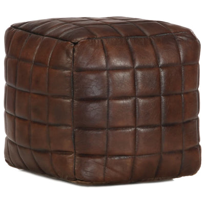 Dealsmate  Pouffe Dark Brown 40x40x40 cm Genuine Goat Leather