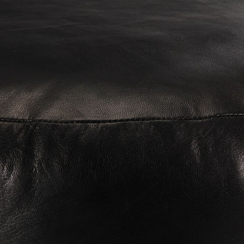 Dealsmate  Pouffe Black 60x30 cm Genuine Goat Leather