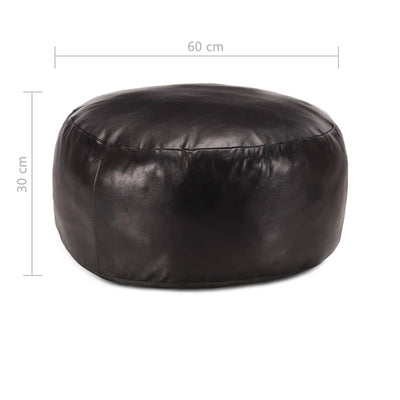 Dealsmate  Pouffe Black 60x30 cm Genuine Goat Leather