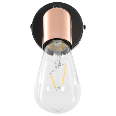 Dealsmate  Spot Lights 2 pcs with Filament Bulbs 2 W Black and Copper E27
