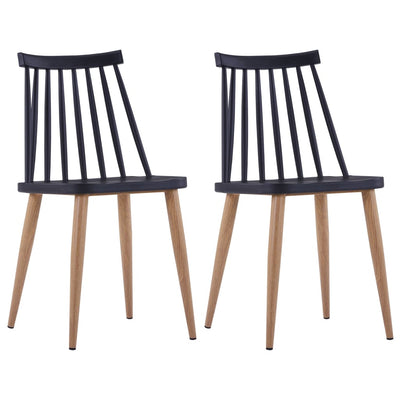 Dealsmate  Dining Chairs 2 pcs Black Plastic