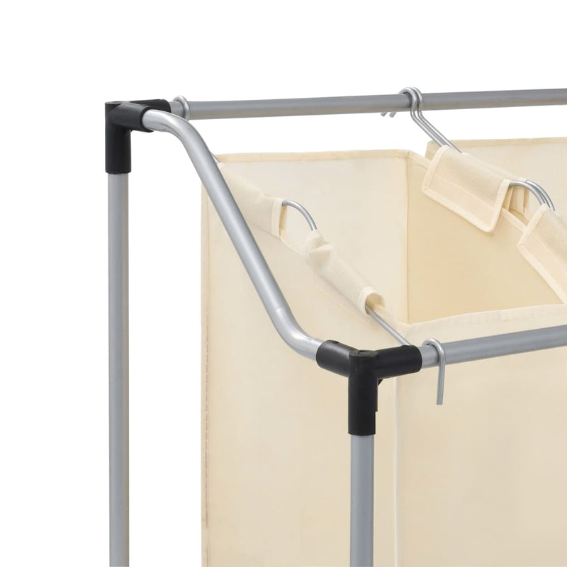 Dealsmate  Laundry Sorter with 3 Bags Cream Steel