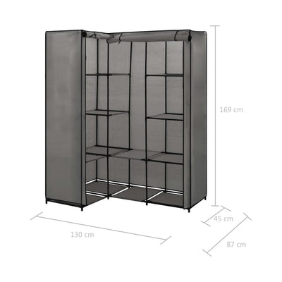 Dealsmate  Corner Wardrobe Grey 130x87x169 cm
