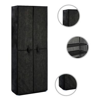 Dealsmate  Shoe Cabinet Black 60x30x166 cm Fabric