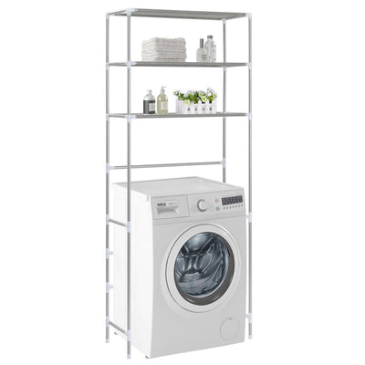Dealsmate  3-Tier Storage Rack over Laundry Machine Silver 69x28x169 cm