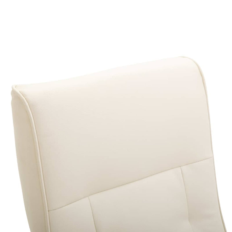 Dealsmate  Swivel TV Armchair Cream Faux Leather