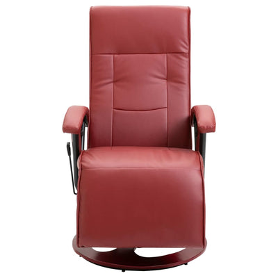 Dealsmate  Swivel TV Armchair Wine Red Faux Leather