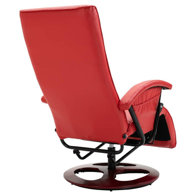 Dealsmate  Swivel TV Armchair Red Faux Leather