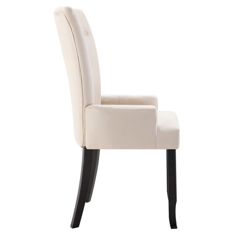 Dealsmate  Dining Chair with Armrests Beige Fabric