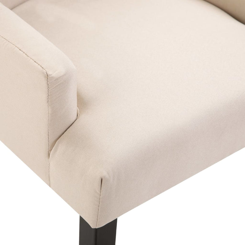 Dealsmate  Dining Chair with Armrests Beige Fabric