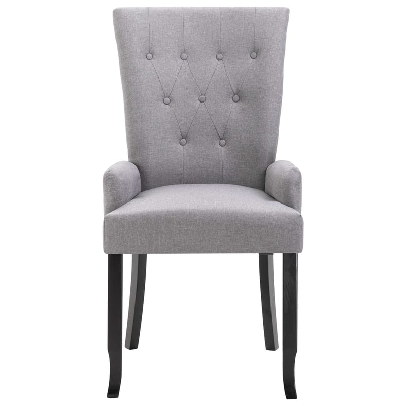 Dealsmate  Dining Chair with Armrests Light Grey Fabric